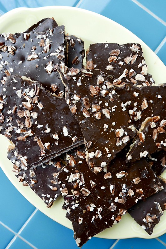 Toffee Chocolate Matzo Brittle with Pecans